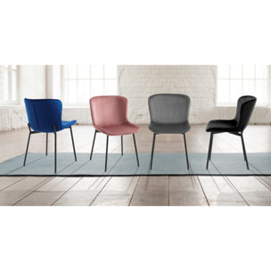 Tomasucci Lot de 4 Chaises SNUG VELVET BLUE