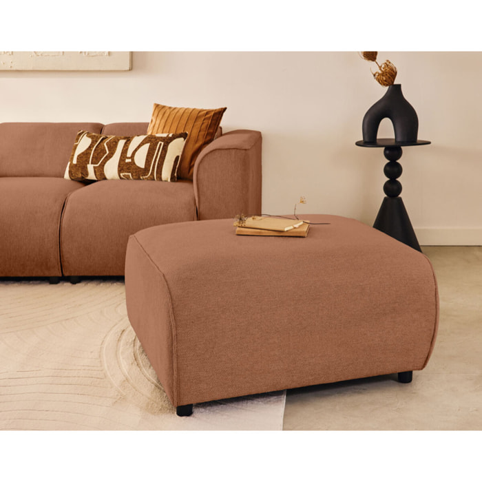 Suaro - Pouf en tissu texturé - Terracotta