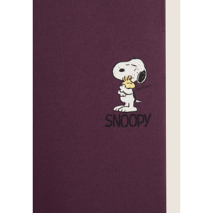 Pantalone jogger donna in felpa con piccola stampa Snoopy