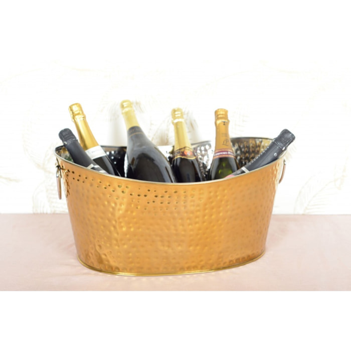 Seau à champagne doré martelé 49x35x23.5cm