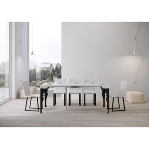 Consola extensible 90x40/196 cm Paxon Small Fresno Blanco estructura Antracita