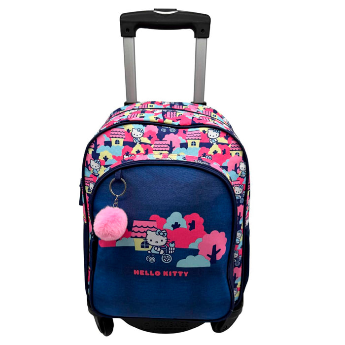 Hello Kitty Zaino Primario Doppio Scomparto Adattabile + Carrello nero.