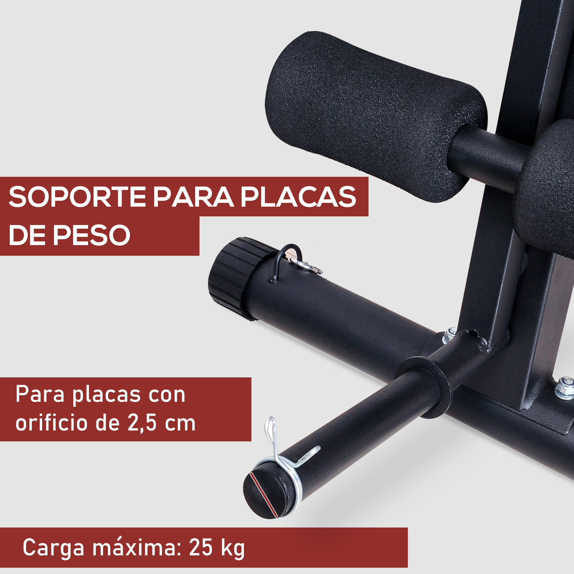 Banco de Mancuerna Plegable Acero 53x153x102cm Negro y Rojo