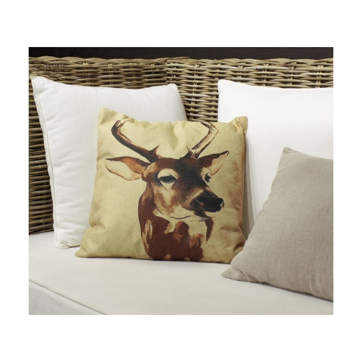 Coussin carré 40 cm en tissu déhoussable imprimé animal - PWJA