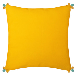 Housse de coussin "Razzo" - coton et pompons - 40x40 cm