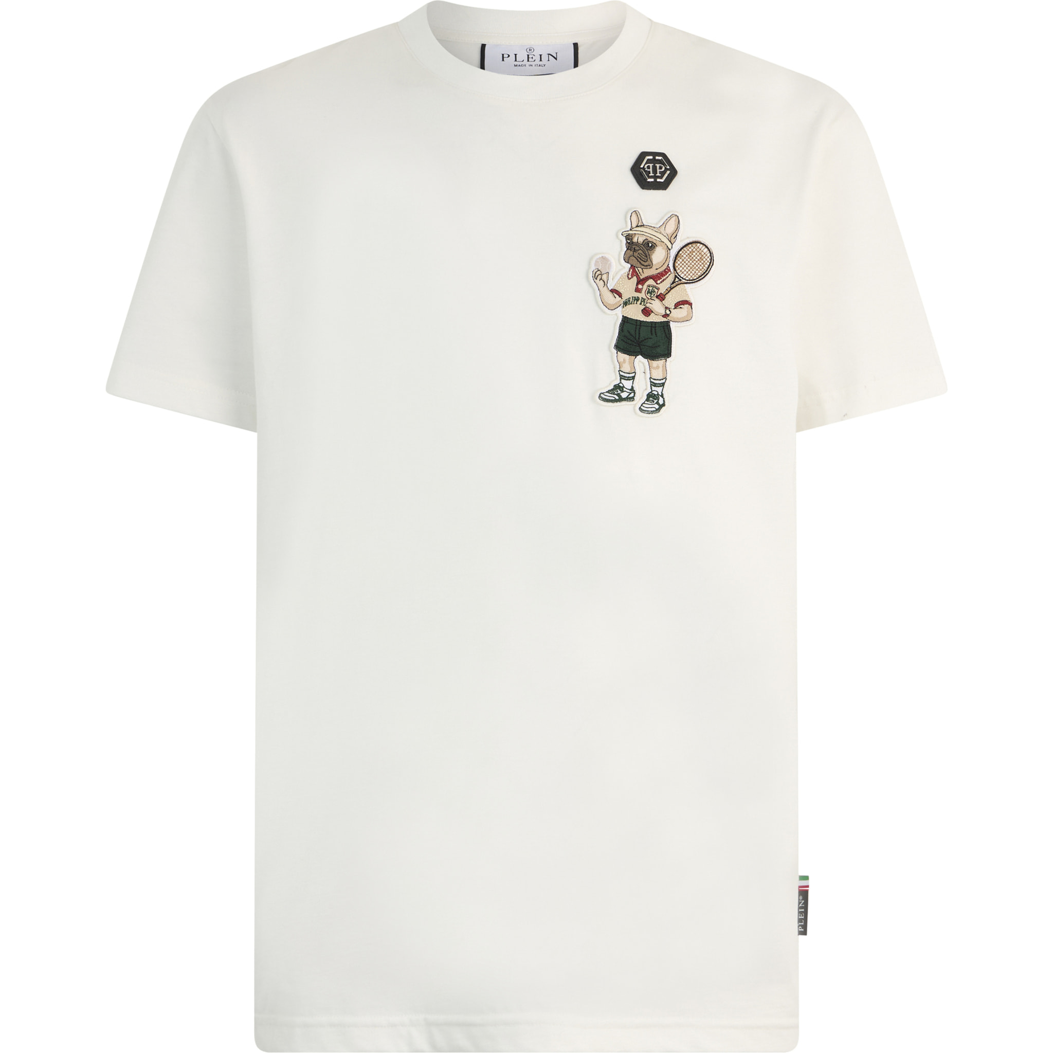 PHILIPP PLEIN Round Neck T-Shirt New York Tennis Patch