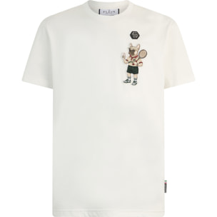 PHILIPP PLEIN Round Neck T-Shirt New York Tennis Patch