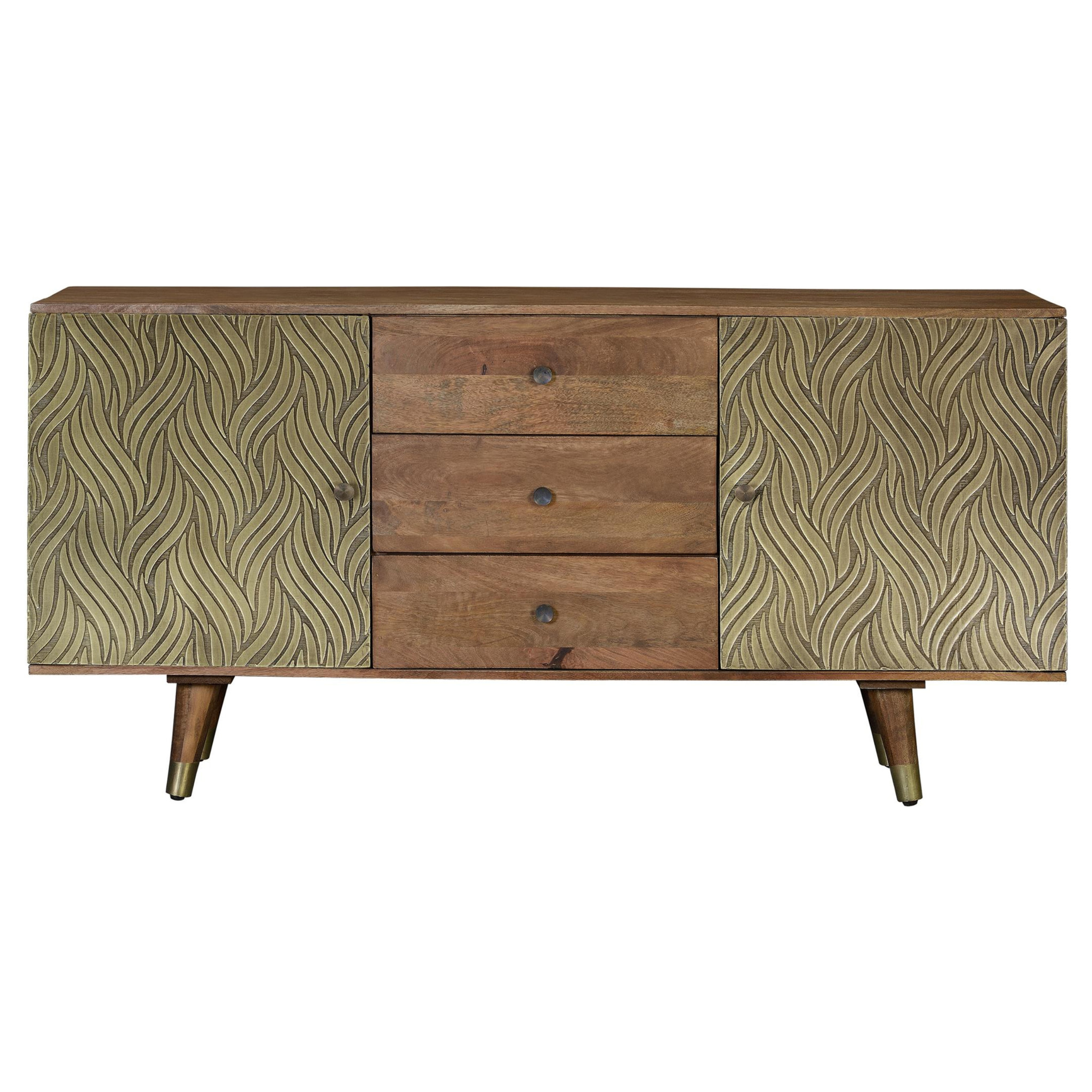 Aparador de Madera de Mango Estilo Retro Moderno