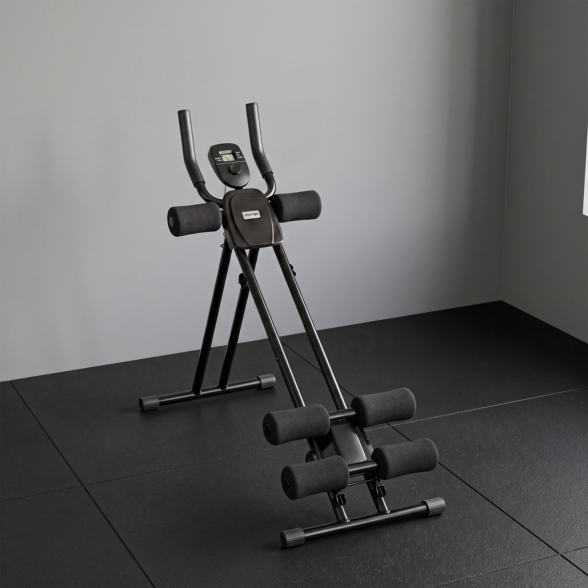 Machine abdos pliable - appareil à abdominaux réglable - écran LCD multifonction