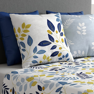 Parure de draps 100% coton imprimé - chloé - blanc