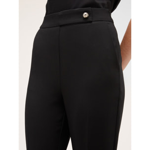 Motivi - Pantaloni flare in tessuto crêpe - Nero