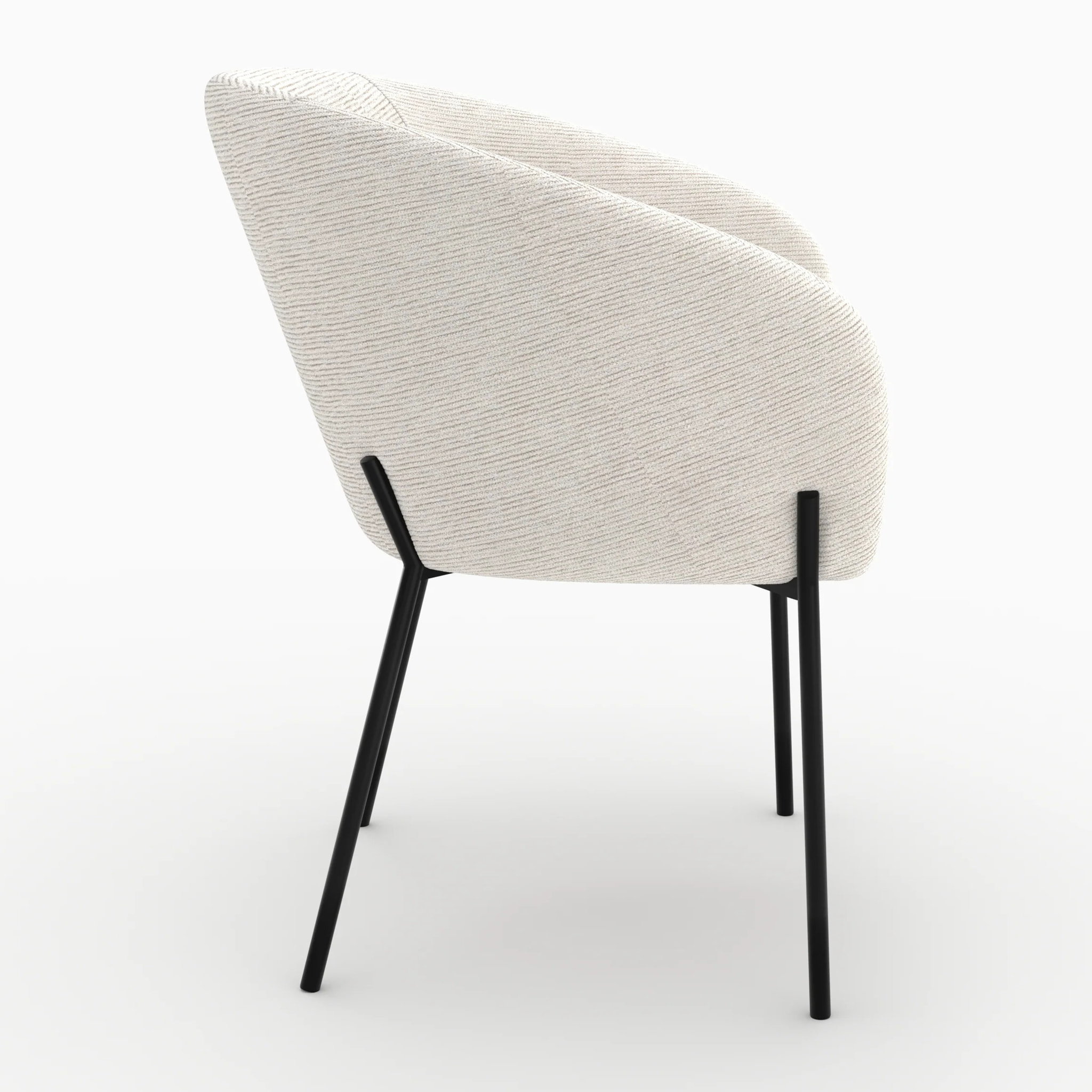 Chaise en tissu blanc chiné - Andy