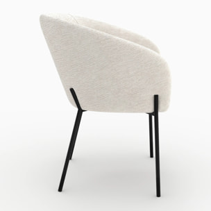 Chaise en tissu blanc chiné - Andy