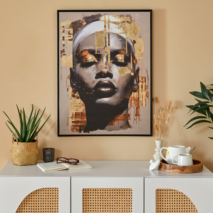Toile imprimée encadrée "Magdalena" marron 60x80cm