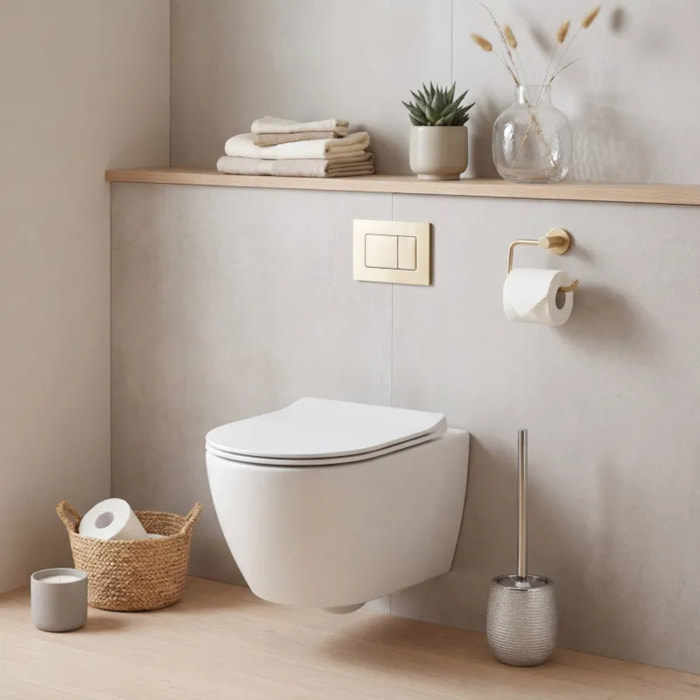 Brosse Wc avec support Céramique OMAN Argent MSV