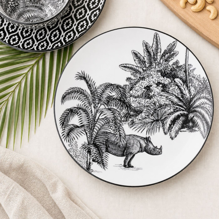 Lot de 6 grandes assiettes, SAVANA