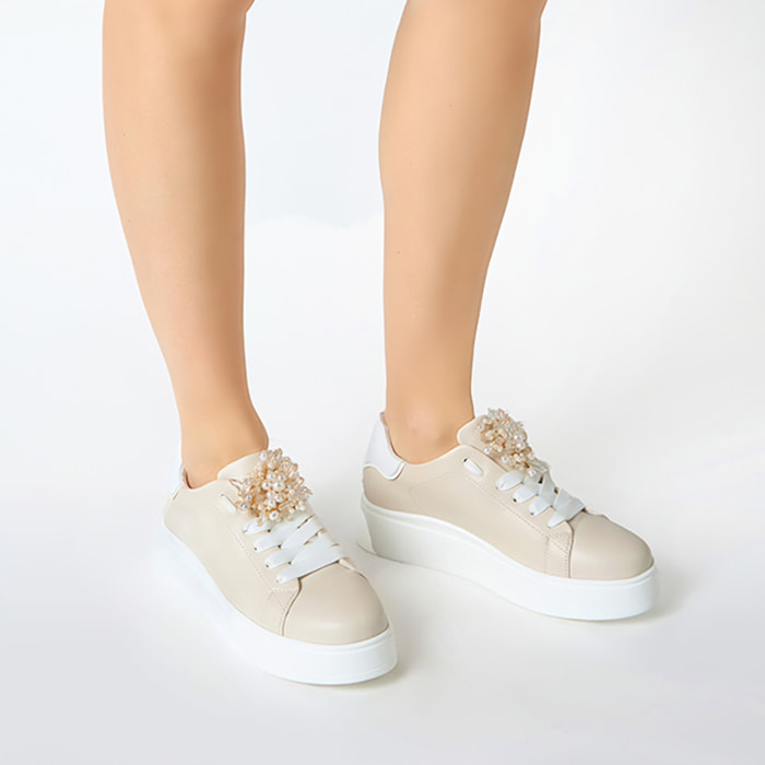 Sneakers donna beige
