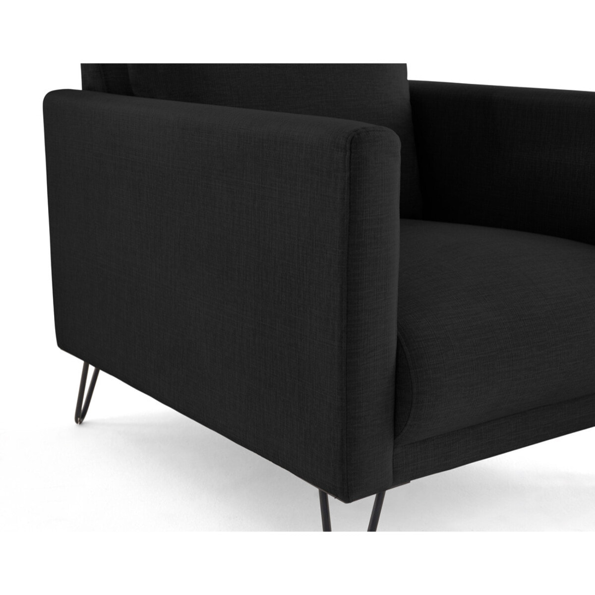 Ostrava - fauteuil en velours pieds en épingle - Noir
