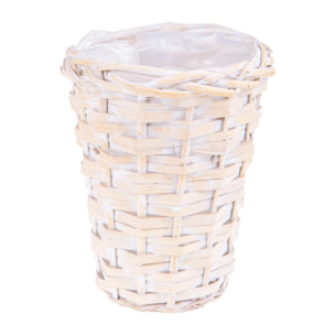 Cesto In Materiale Naturale. Altezza 17 Cm - Pezzi 6 - 14X17X14cm - Colore: Bianco - Bianchi Dino - Cesti A Cachepot