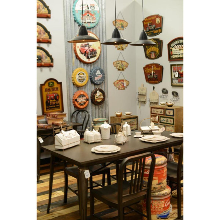 Tavolo top in ferro Bristol cm160x80h76 marrone