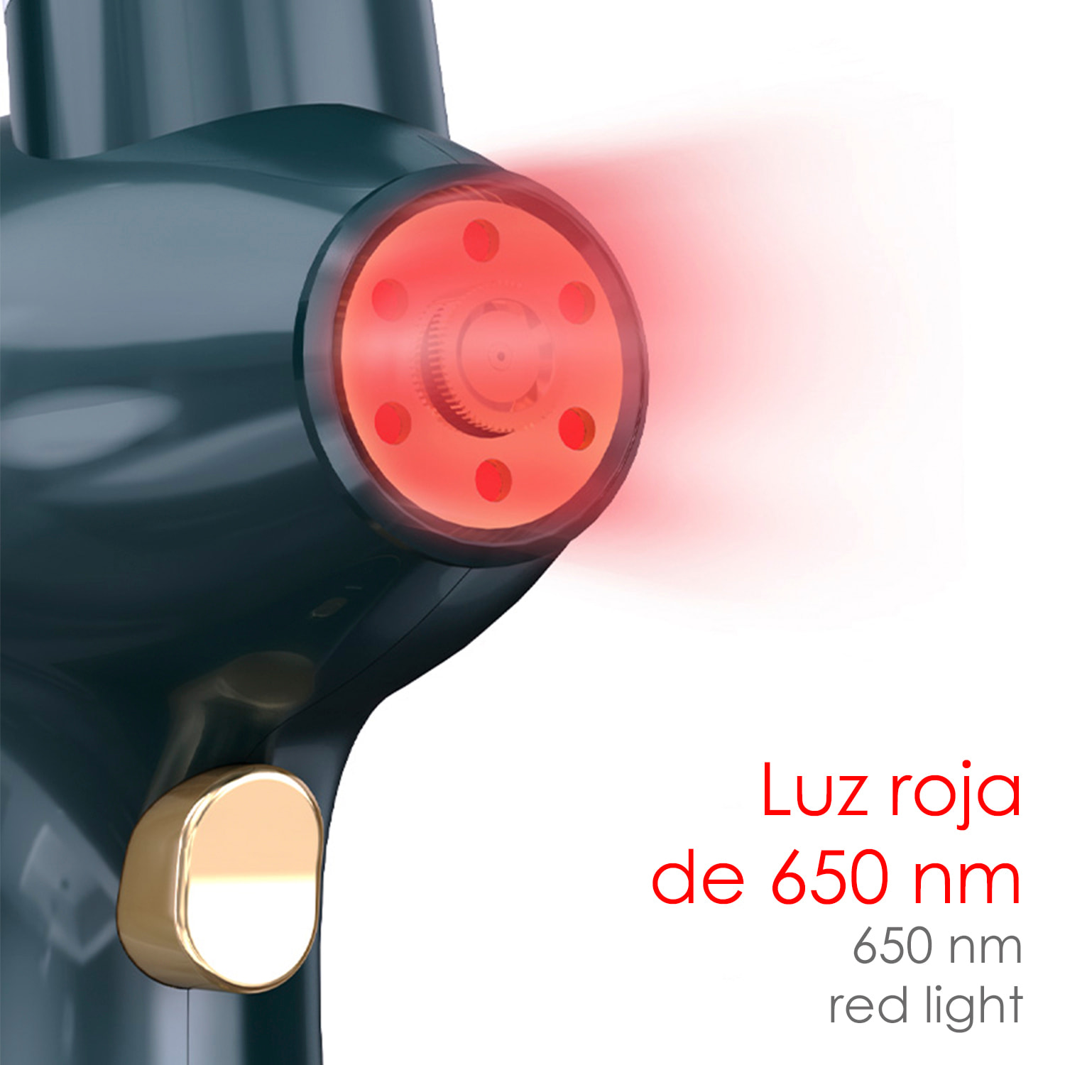Dermoidratante con iniezione di ossigeno e trattamento con luce rossa a 630 nm.