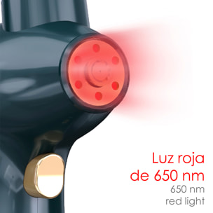 Dermoidratante con iniezione di ossigeno e trattamento con luce rossa a 630 nm.
