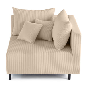 Edinburg - module d'assise d'angle droit - en velours côtelé - Beige