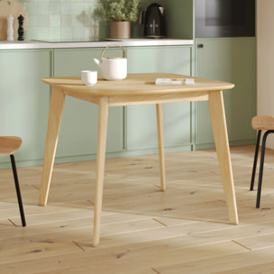 Table carrée 4 personnes en bois clair naturel 90 cm - Julio