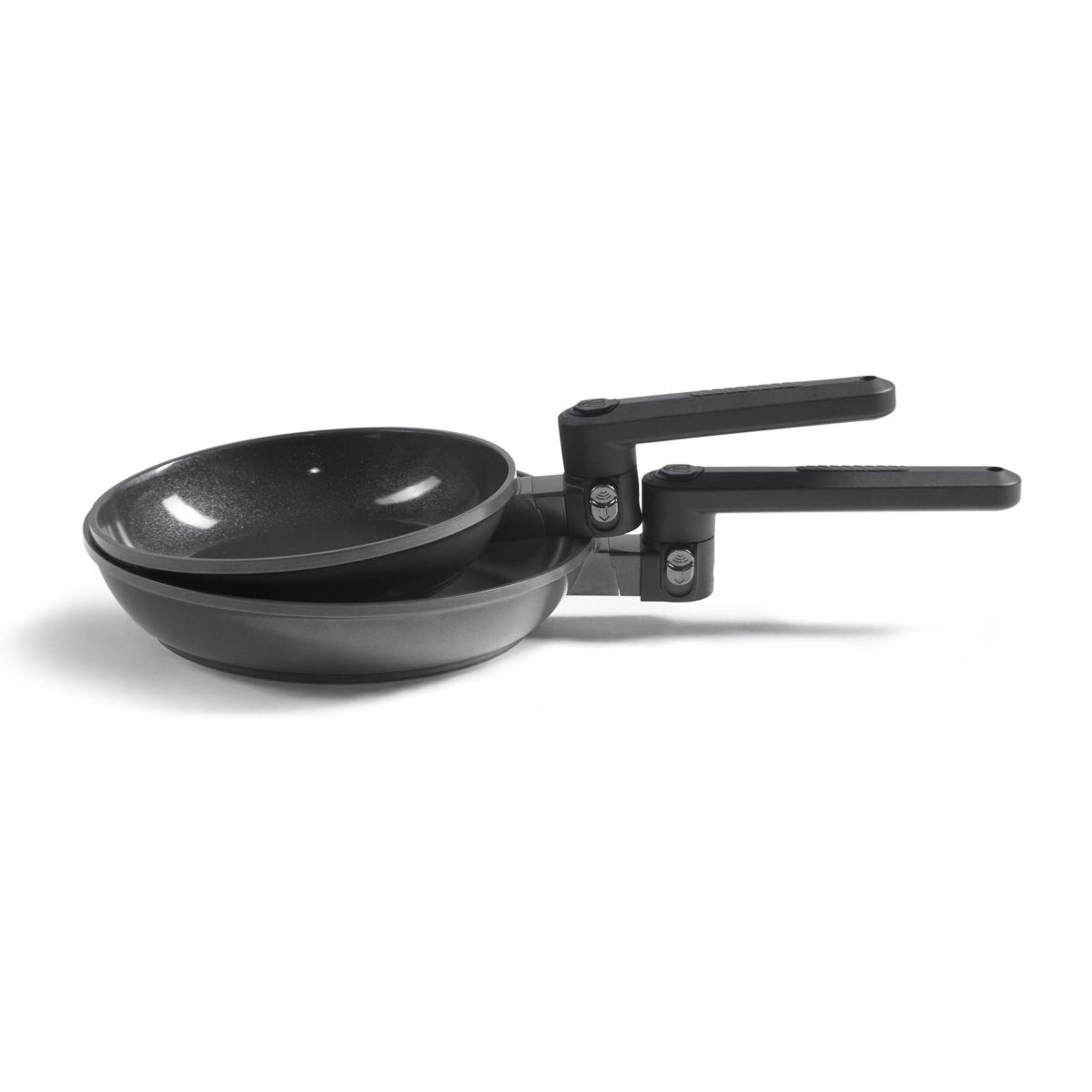 Set de 2 poêles 24 28 cm avec manches repliables - Transformer