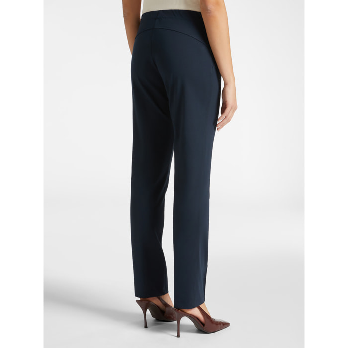 Elena Mirò - Pantalones slim fit de punto milano - Azul