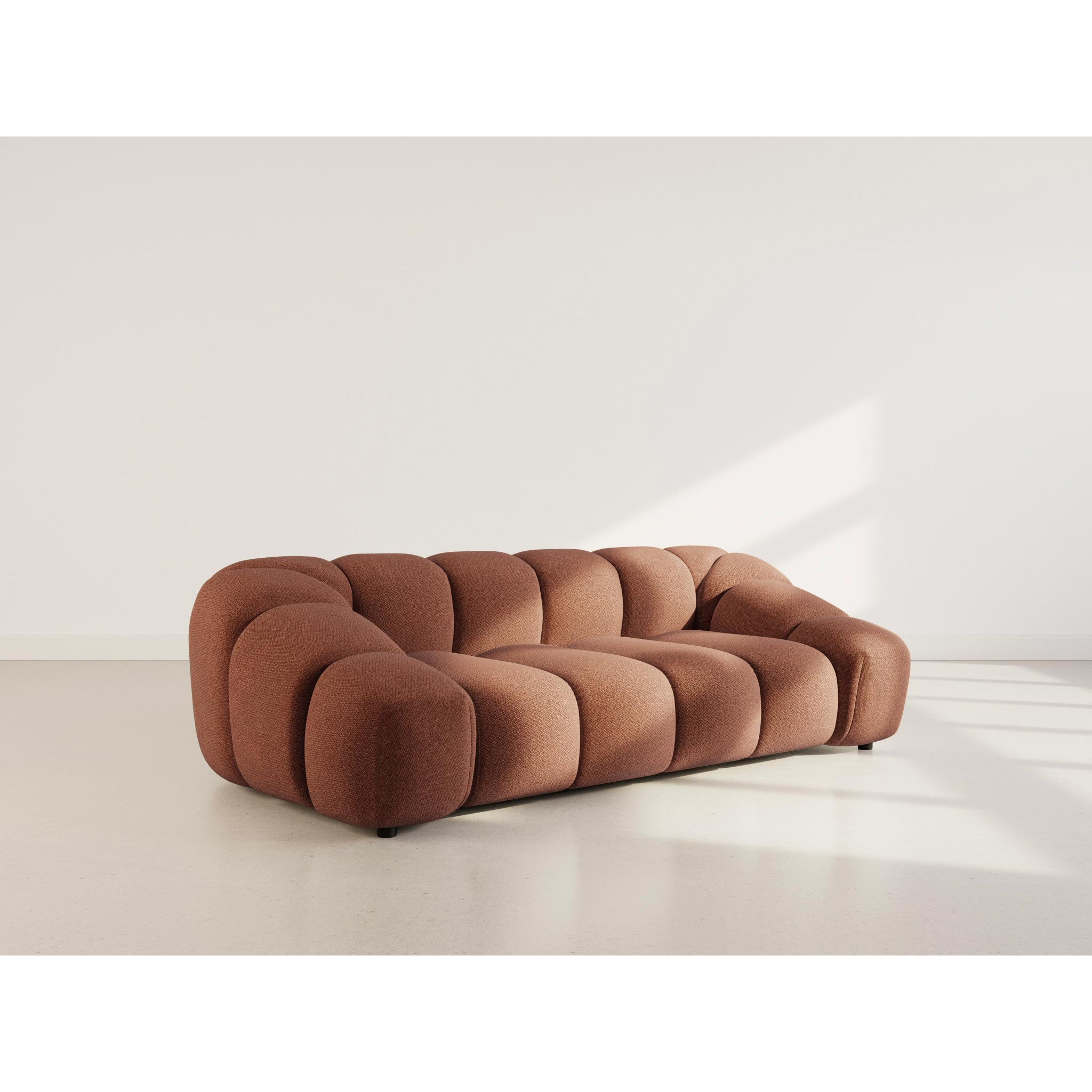 Ava - canapé 3 places en velours texturé - Terracotta