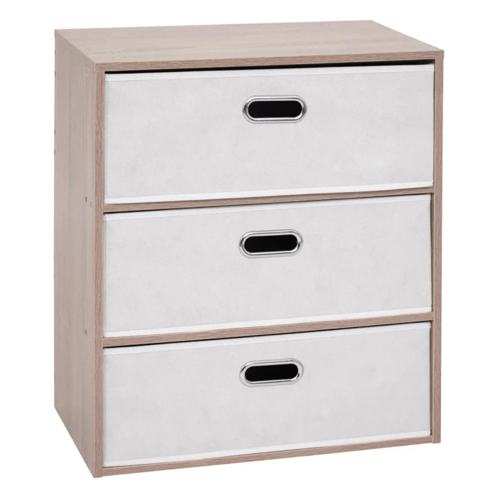 Commode 3 tiroirs Dress Up bois clair