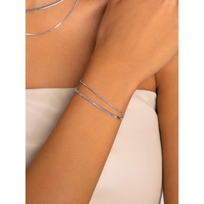 Pulsera Doble Lisse Tail Acero