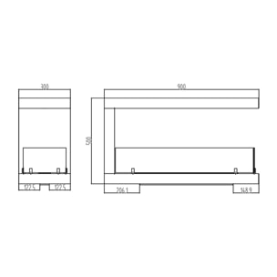 Maratea 90 - Camino a Bioetanolo da Incasso Trifacciale 90x50x30 cm con Bruciatore 1,5lt in Acciaio