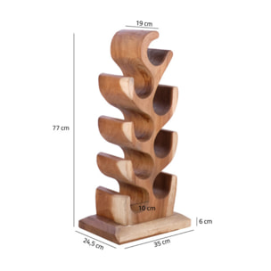 Porte bouteilles à vin en bois massif H.77cm - 8 bouteilles - SUAR