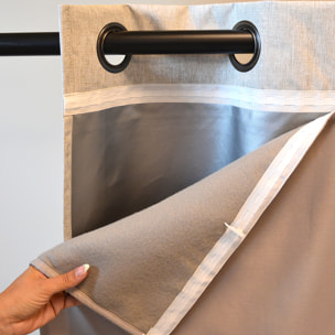 Rideau thermique et occultant  hiver - été - Lin