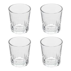 Set 4 vasos vidrio cortado 100ml colección vivalto