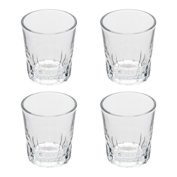 Set 4 vasos vidrio cortado 100ml colección vivalto