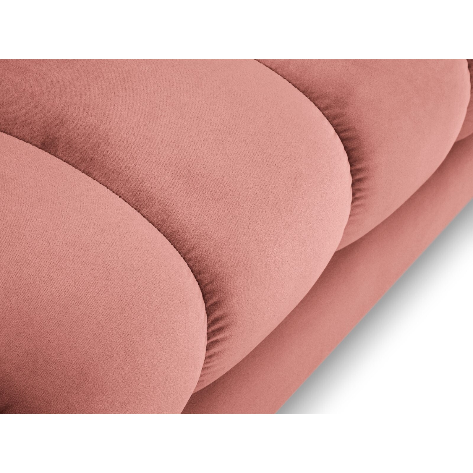 Méridienne droite "Bali" en velours rose