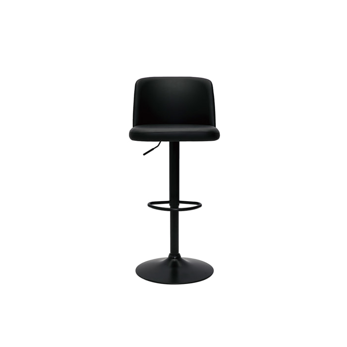 Tabourets de bar design réglables noirs et métal noir (lot de 2) MONTI