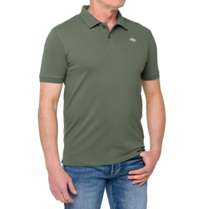 Polo color liso STONEY algodón piqué Verde militar