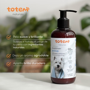 TOTEM NATURALS | Acondicionador natural perros 250ml Suavidad e hidratación - Acondicionador Natural Perros aceite almendras dulces, fórmula nutritiva y respetuosa pelaje brillante