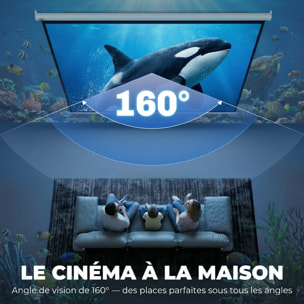 Écran de projection home-cinéma manuel format 4:3 120 pouces 4K HD blanc