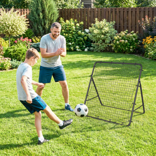 Filet de rebond football pliable réglable 5 angles - acier - 120x73x112cm - noir
