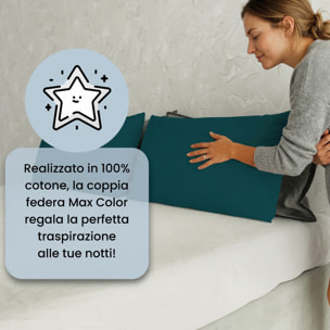 COPPIA FEDERE MAX COLOR, 100% Cotone, Made in Italy - VERDE PETROLIO