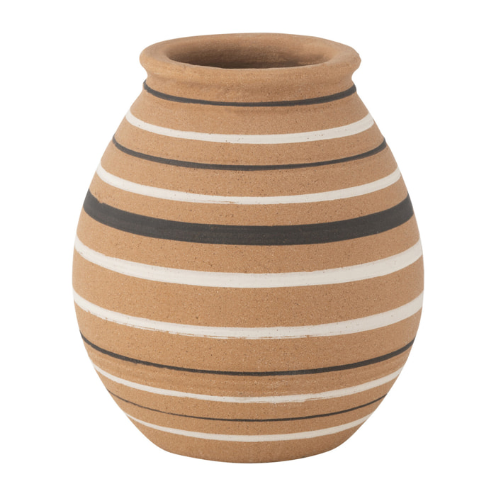 J-Line vase Tukano Jarre Lignes - potrie - marron/noir/blanc - Ø 20 cm