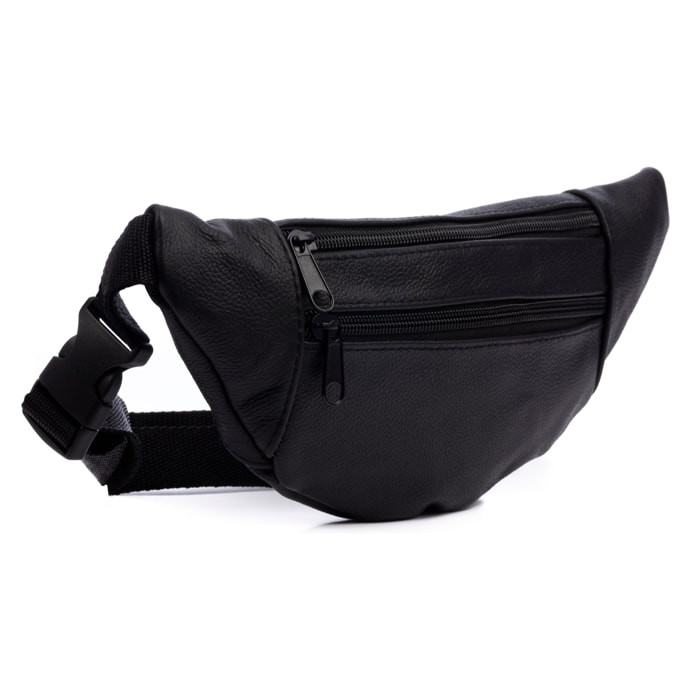 Atripalda marsupio con tre compartimenti in pelle Dollaro.