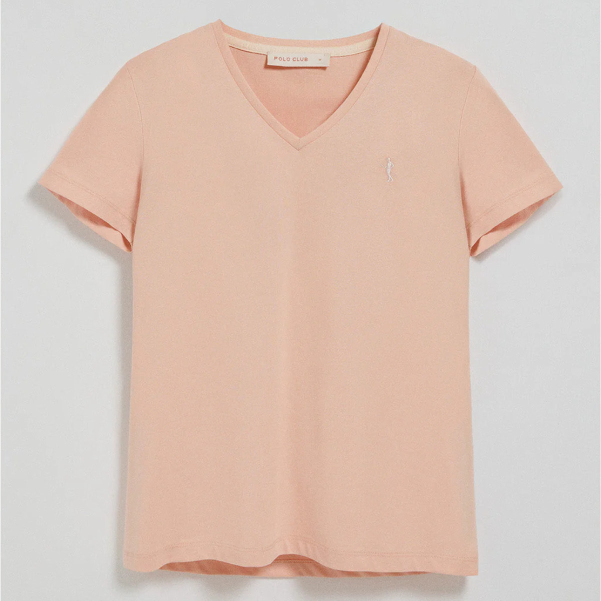 Camiseta color maquillaje de escote en pico y bordado Rigby Best