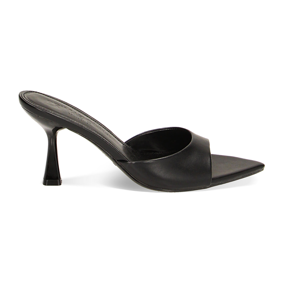 Mules Open Toe nere, tacco 8 cm