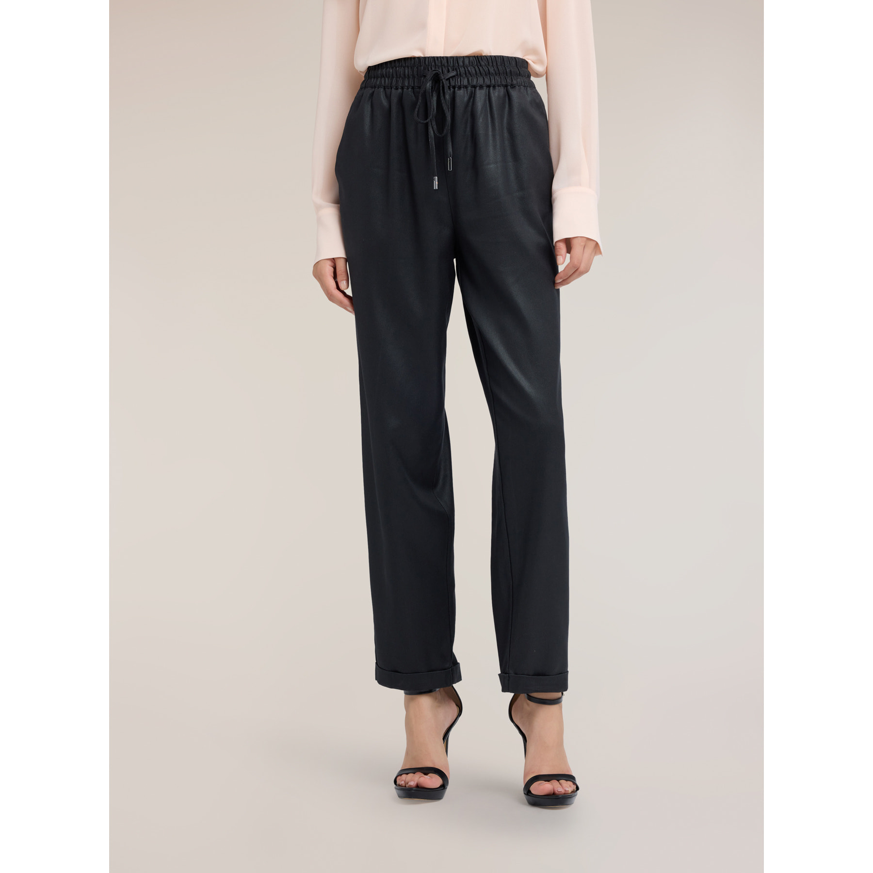 Motivi - Joggers in lyocell laminato - Nero